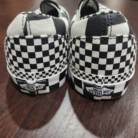 Vans Classic Checkered Slip-Ons in Black and White - Picture 4 of 5
